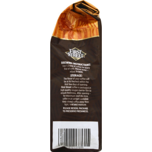 First Street Coffee, Ground, Medium Roast, Decaffeinated Blend