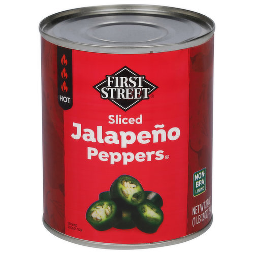 First Street Jalapeno Peppers, Sliced, Hot