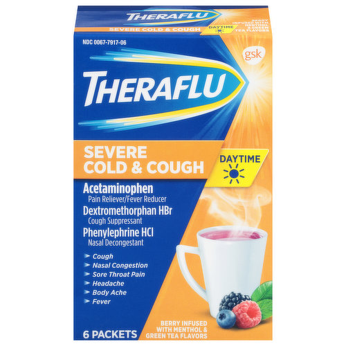 Theraflu Severe Cold & Cough, Daytime, Berry