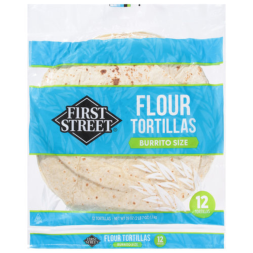 First Street Flour Tortillas, Burrito Size