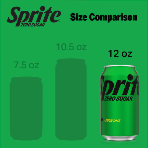 Sprite Sugar Lemon Lime Diet Soda Pop Soft Drink, 12 fl oz, 12 Fluid ounce - Zero Calorie Sprite