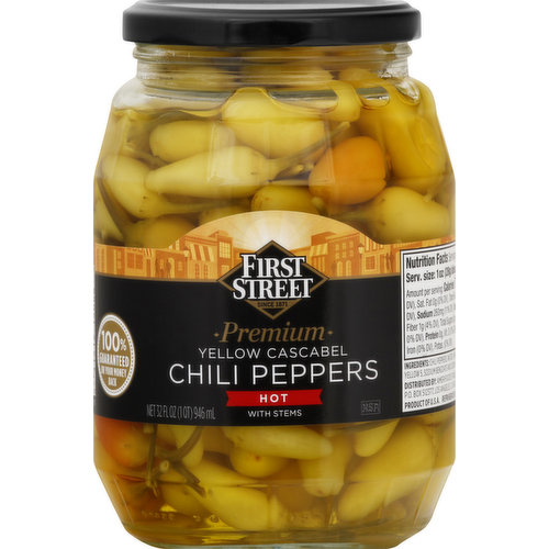 First Street Chili Peppers, Premium, Yellow Cascabel, Hot
