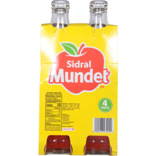 Sidral Mundet Soda, Apple, 4 Pack