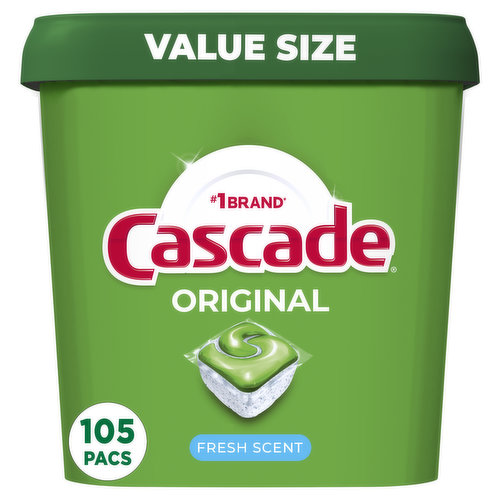 Cascade Cascade Original Dishwasher Detergent Pods, Fresh, 105 Count