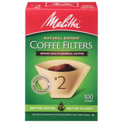 Melitta Coffee Filters, No. 2, Natural Brown