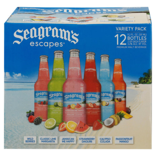 Seagram's Escapes Malt Beverage, Premium, Assorted, Variety Pack