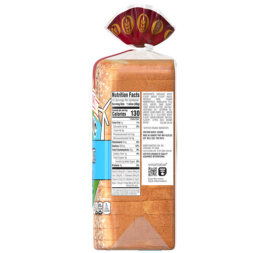 Oroweat Organic Rustic White Plain Bread, 27 oz