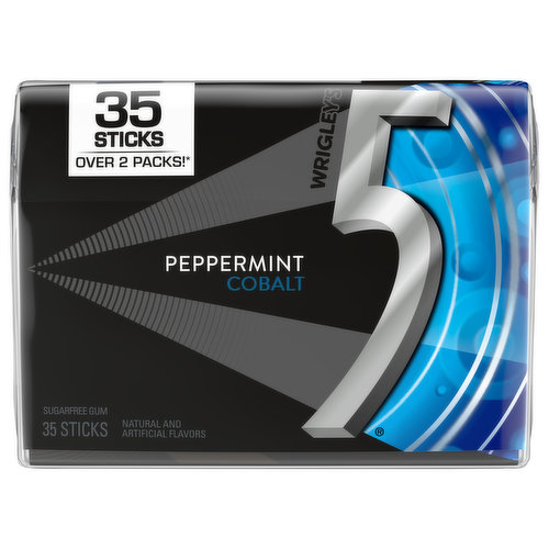 5 Gum, Sugar Free, Peppermint Cobalt