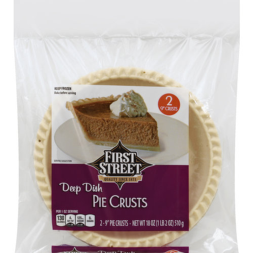 First Street Pie Crusts, Deep Dish, 9 Inch