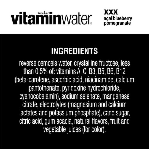 vitaminwater xxx Açai Blueberry Pomegranate Nutrient Enhanced Flavored Water Beverage