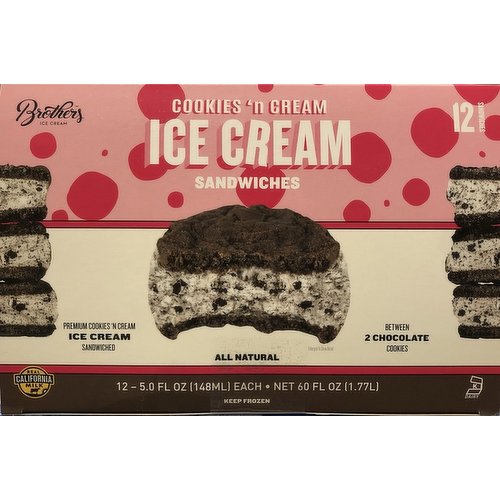 Brothers Cookies N Cream Ice Cream Sandwich