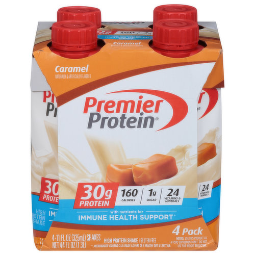 Premier Protein High Protein Shake, Caramel, 4 Pack