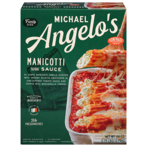 Michael Angelo's Manicotti, with Sauce, Family Size