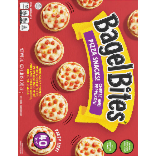 Bagel Bites Cheese and Pepperoni Pizza Snacks Party Size!