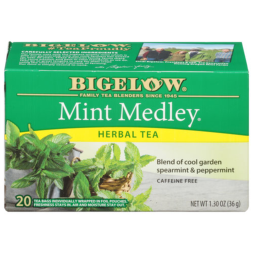 Bigelow Herbal Tea, Mint Medley, Bags