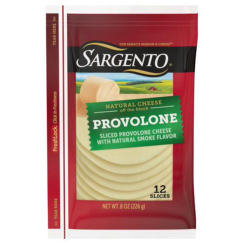 Sargento Sliced Cheese, Natural, Provolone