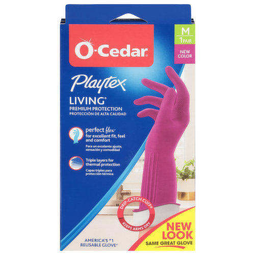 O-Cedar Glove, Reusable, Living, Medium