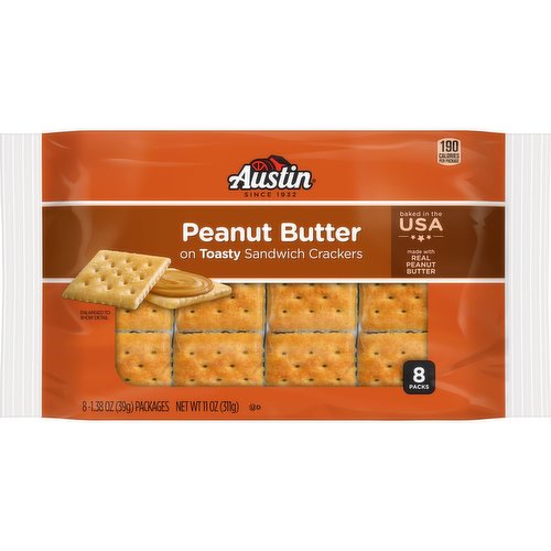 Austin Sandwich Crackers, Peanut Butter on Toasty