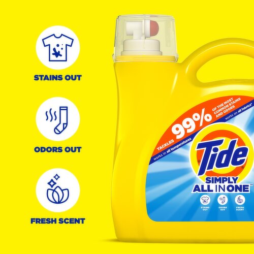 Tide Simply All-In-One Liquid Laundry Detergent, Refreshing Breeze