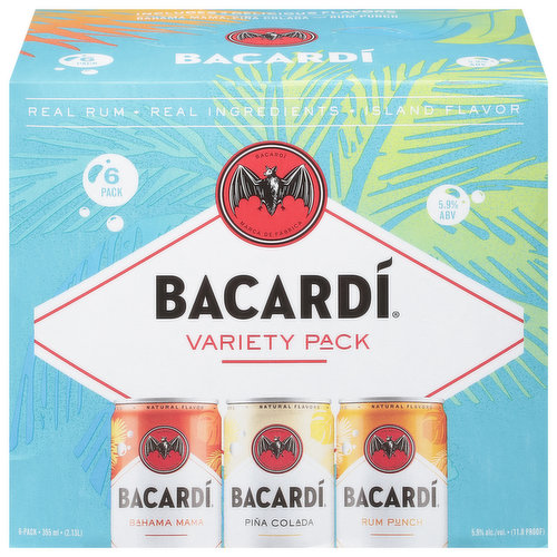Bacardi Rum Cocktail, 6 Pack, Variety Pack