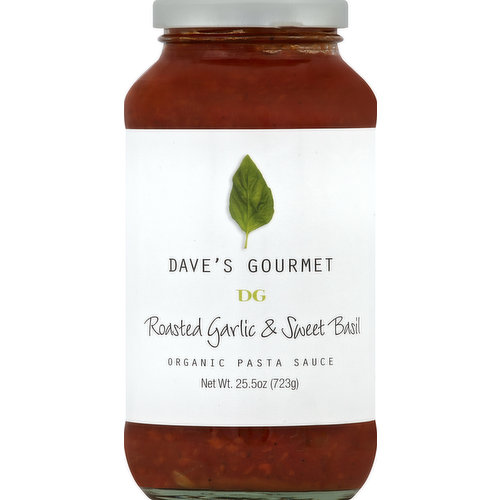 Dave's Gourmet Pasta Sauce, Organic, Roasted Garlic & Sweet Basil