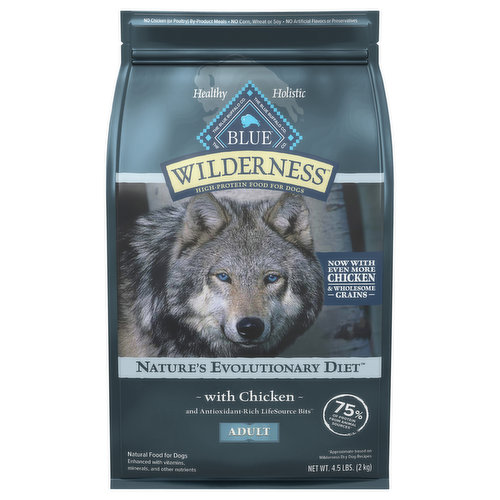Blue Buffalo Food for Dogs, Natural, with Chicken, Nature's Evolutionary Diet, Adult