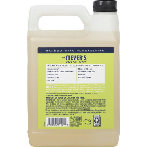 Mrs. Meyer's Dish Soap, Refill, Lemon Verbena Scent