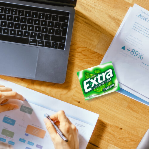 Extra EXTRA Spearmint Sugar Free Chewing Gum Slim Packs, 10 Ct Bulk Box