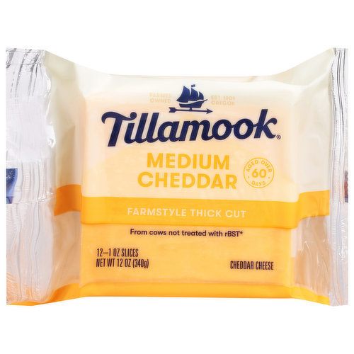 Tillamook Cheese, Medium Cheddar, Farmstyle Thick Cut