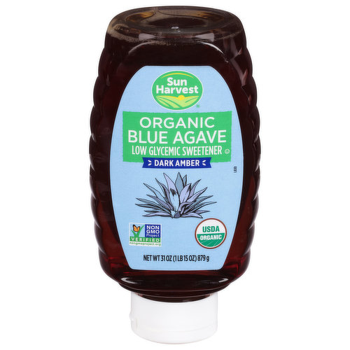 Sun Harvest Agave Syrup, Organic, 100% Pure, Dark Blue