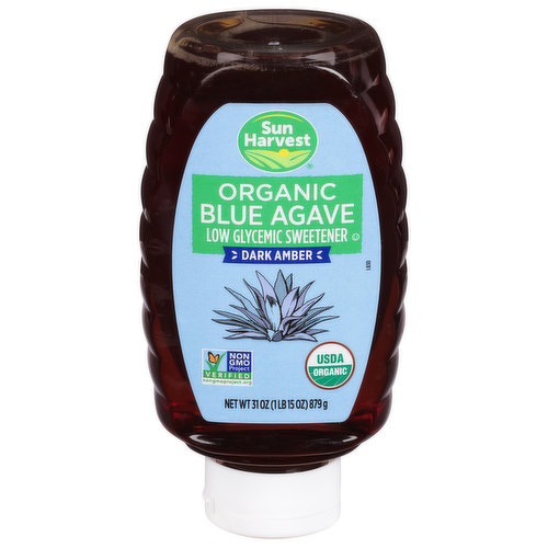 Sun Harvest Blue Agave, Organic, Sweetener, Dark Amber