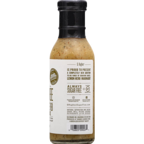 G Hughes Marinade, Sugar Free, Lemon Herb