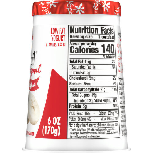 Yoplait Low Fat Strawberry Banana Yogurt