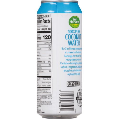 Sun Harvest Coconut Water, 100% Pure