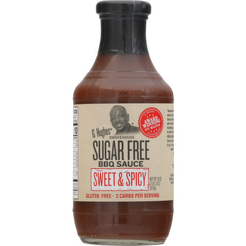 G Hughes BBQ Sauce, Sugar Free, Sweet & Spicy