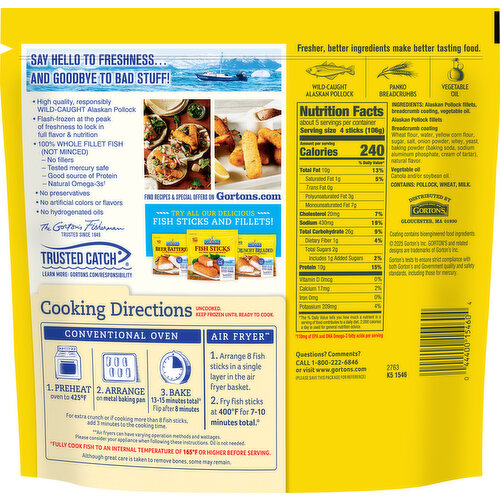 Gorton's Breaded Whole Fish Sticks