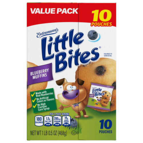 Entenmann's Blueberry Mini Muffins, Value Pack, 10 packs, (4 ct each), 16.5 lbs  Case
