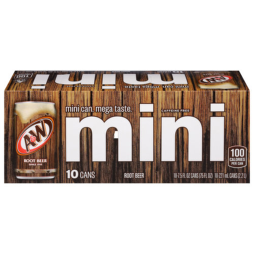 A&W root beer mini cans