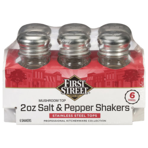 First Street Shakers, Salt & Pepper, Mushroom Top