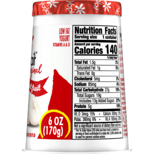 Yoplait Yogurt, Low Fat, Strawberry Banana