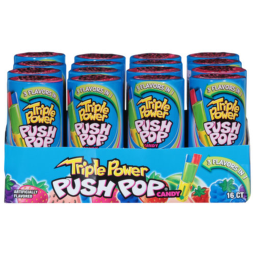 Push Pop Candy, 3 Flavors in 1, Triple Power