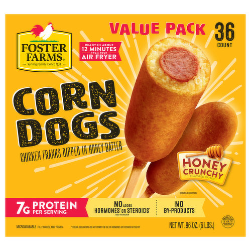 Foster Farms Corn Dogs, Honey, Crunchy, Value Pack