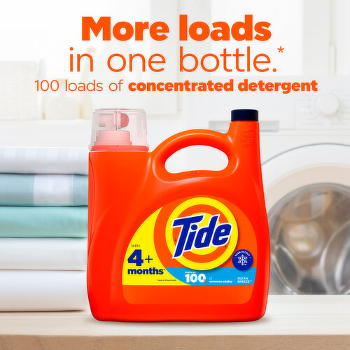 Tide Liquid Detergent, Clean Breeze 100 lds