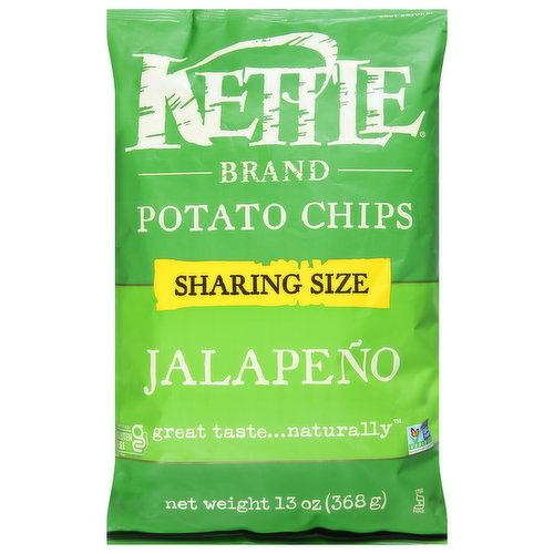 Kettle Brand Potato Chips, Jalapeno, Sharing Size