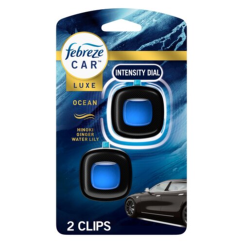 Febreze Car Ocean Scent Air Freshener Vent Clip, .07 oz, 2 Count