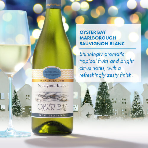 Oyster Bay Oyster Bay Sauvignon Blanc is stunningly aromatic with tropical fruits, bright citrus notes, and a refreshing zesty finish. Pairs perfectly with lighter meals, a variety of fresh Asian flavors, and seafood.