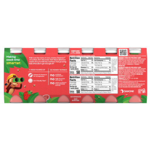 Danimals Strawberry & Watermelon Kids Low Fat Yogurt Smoothies