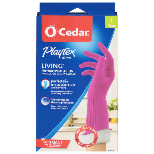 O-Cedar Gloves, Living, Large