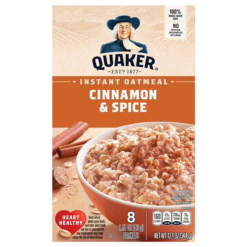 Quaker Instant Oatmeal, Cinnamon & Spice