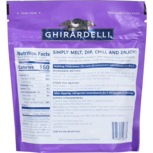 Ghirardelli Melting Wafers, Milk Chocolate Flavored